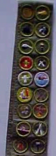 Narrow merit 
badge sash